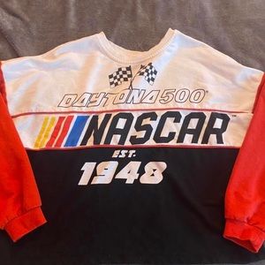 Nascar Cropped Long Sleeve Top